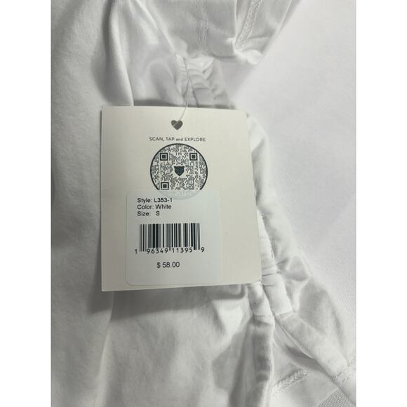 LITA by Ciara NWT Crop Tee Ruched Drawstring on Sides Size Small White MSRP $68 - Picture 3 of 4